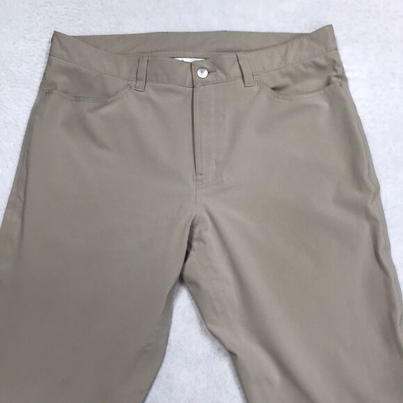 PETER MILLAR EB66 Golf Pants Men 36x30 Khaki Tan Crown Sport Stretch Fabric - Picture 3 of 16